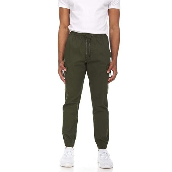 Tony Hawk Olive Green Drawstring Waist Stretch Twill Jogger Pants Men's Size L - Picture 1 of 3